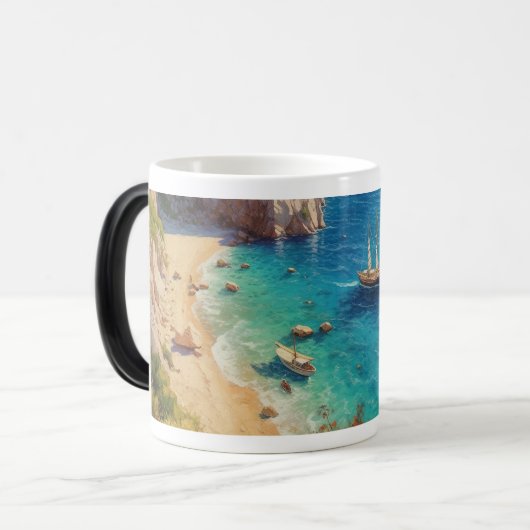 Mug Magique Plage en Grèce (Devant gauche)