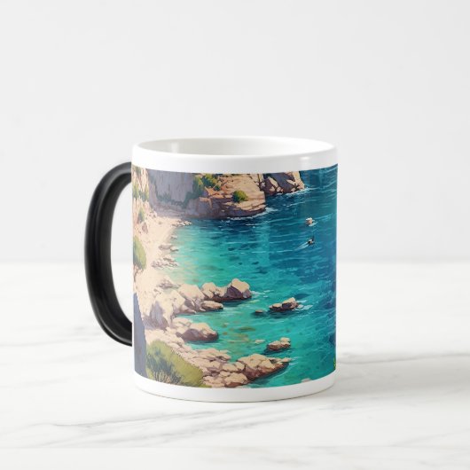 Mug Magique Plage en Grèce (Devant gauche)