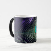 Mug Magique Plume pourpre impressionnante de paon (Devant gauche)
