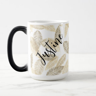 Mug Magique Plumes d'or chic sur personnalisées