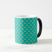 Mug Magique Pois élégant - menthe et Or (Devant droit)