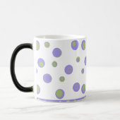 Mug Magique Pois vert violet Monogramme (Gauche)