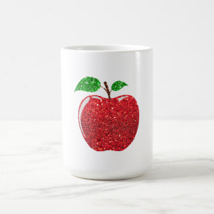 Mug Magique Pomme Faux Parties scintillant rouge