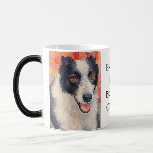 Mug Magique Portrait numérique de Border Collie (Gauche)