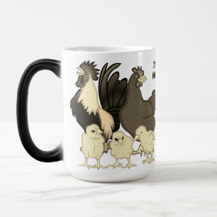 Mug Magique Poulets colorés Moderne Illustration conviviale