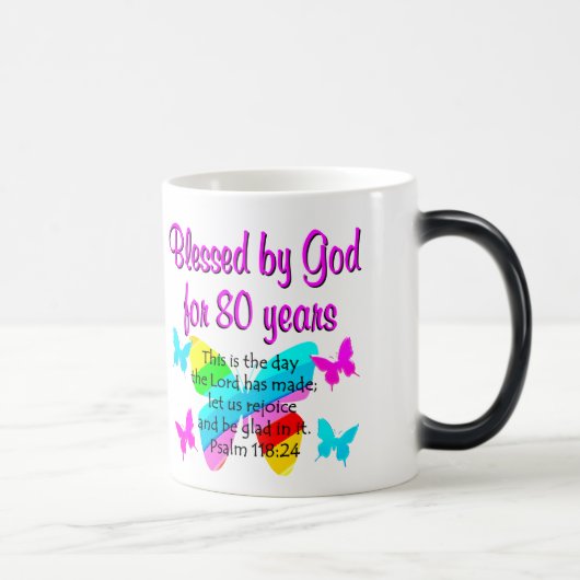 MUG MAGIQUE PRIÈRE DE 80E ANNIVERSAIRE (Droite)