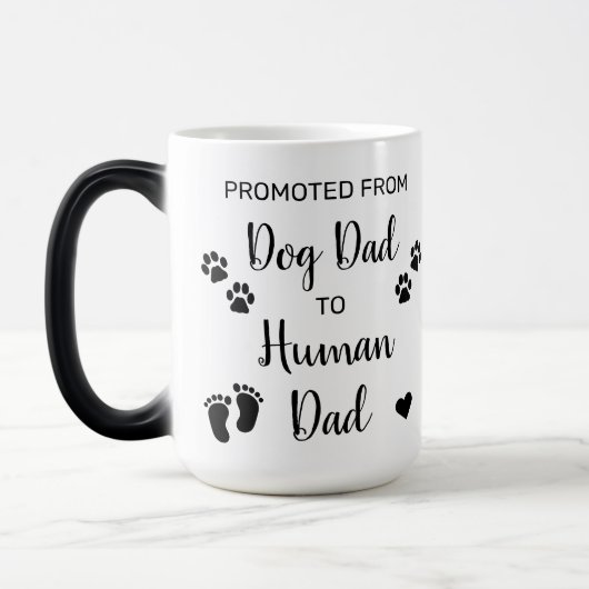 Mug Magique Promu Chien Papa À Homme Papa Grossesse Révélation (Gauche)