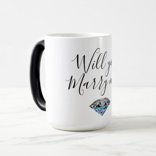 Mug Magique Proposition peek-a-boo surprise épouse moi (Devant gauche)