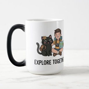Mug Magique Propriétaire de chat noir Aventure de voyage dans