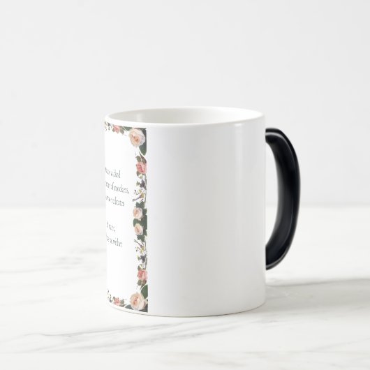 Mug Magique Psaume 1 avec Flower Borders (Devant droit)