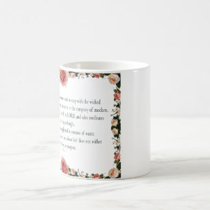 Mug Magique Psaume 1 avec Flower Borders