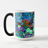Mug Magique Purple psychédélique et fleurs de jardin vert citr (Gauche)