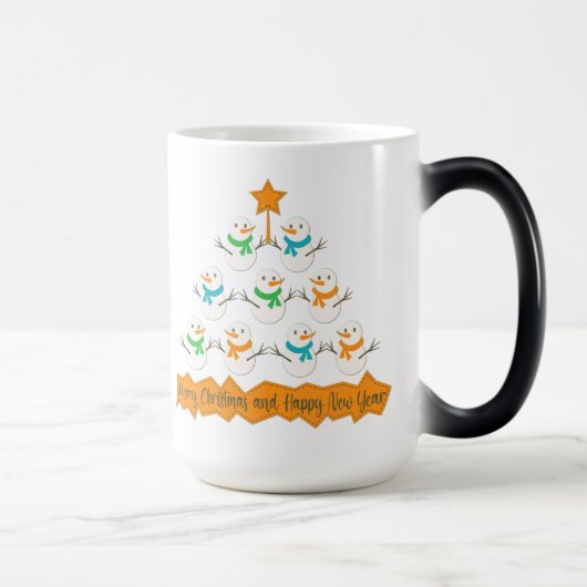 Mug Magique Pyramide des sapins de Noël faite de bonhommes de  (Droite)