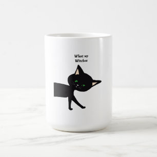 Mug Magique Quelle Sorcière ! Chat noir drôle avec yeux verts