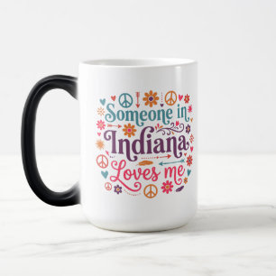 Mug Magique Quelqu'un dans l'Indiana m'aime - Design Boho Hipp