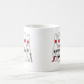 Mug Magique Quilles de bowling amochées drôles (Centre)