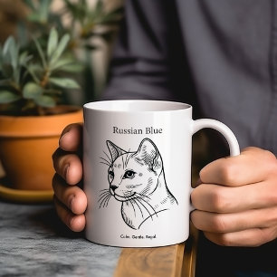 Mug Magique race de chat bleu russe