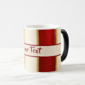 Mug Magique Rayure dorée rouge - Noël moderne (Devant droit)
