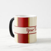 Mug Magique Rayure dorée rouge - Noël moderne (Devant gauche)