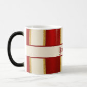Mug Magique Rayure dorée rouge - Noël moderne (Gauche)