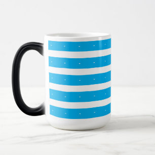 Mug Magique Rayures bleu ciel et blanc