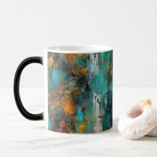 Mug Magique Récolte d'automne Turquoise rouille or Abstrait
