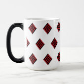 Mug Magique Red and Black Geometric Diamond Pattern Modern Tot (Gauche)