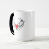 Mug Magique Red Angel Coeur avec ailes (Devant gauche)