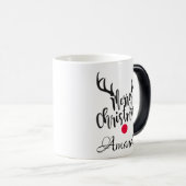 Mug Magique Rennes de Noël personnalisées (Devant droit)