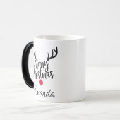 Mug Magique Rennes de Noël personnalisées (Devant gauche)