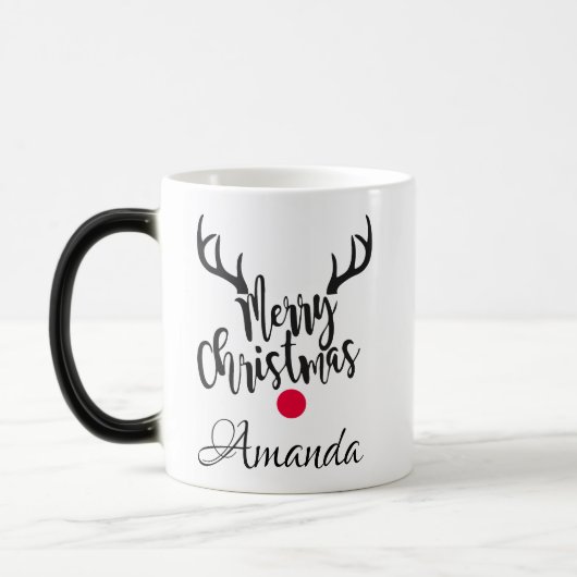 Mug Magique Rennes de Noël personnalisées (Gauche)