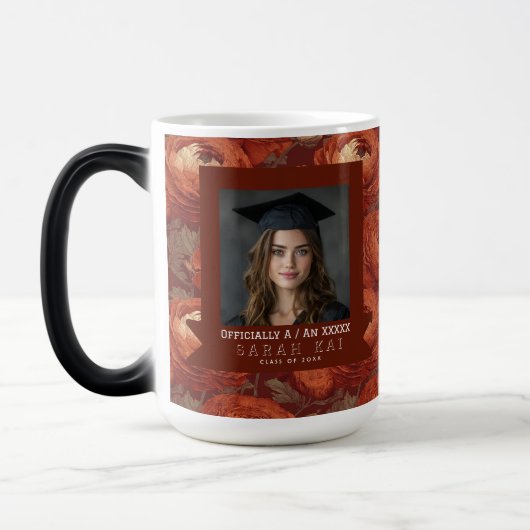 Mug Magique Renoncule Florale Classique Diplômé (Gauche)
