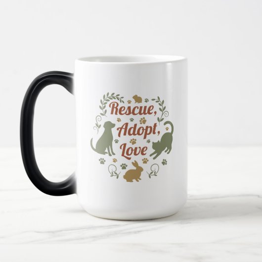 Mug Magique Rescue, Adopt, Love (Gauche)