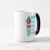 Mug Magique Restez calme et surf sur la brune fille (Devant droit)