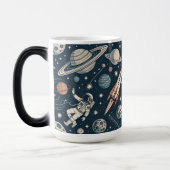 Mug Magique Retro Blue Galaxy Exploration (Gauche)