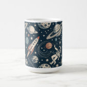 Mug Magique Retro Blue Galaxy Exploration (Centre)