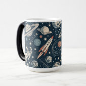 Mug Magique Retro Blue Galaxy Exploration (Devant gauche)