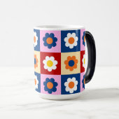 Mug Magique Retro Cute colorful Flowers Pattern  (Devant droit)