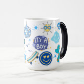 Mug Magique Retro Genre Reveal C'est un garçon (Devant droit)