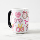 Mug Magique Retro Genre Reveal C'est une fille (Devant gauche)