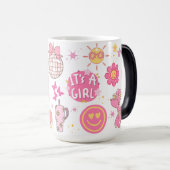 Mug Magique Retro Genre Reveal C'est une fille (Devant droit)