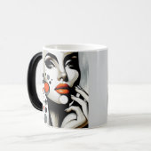 Mug Magique Retro Pop Diva : Elégance géométrique Art Abstrait (Devant gauche)