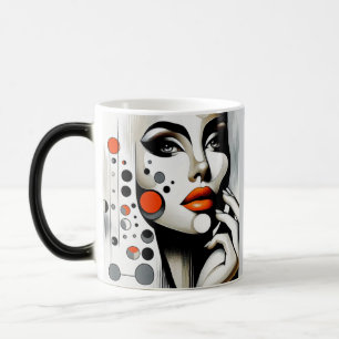 Mug Magique Retro Pop Diva : Elégance géométrique Art Abstrait