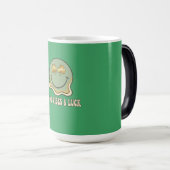 Mug Magique Retro St. Patrick's Day Good Vibes & Luck Smiley  (Devant droit)