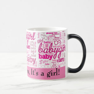 Mug Magique Révélation de genre PINK Baby Girl Texte personn