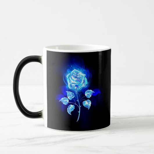 Mug Magique Rose bleu brûlant (Gauche)