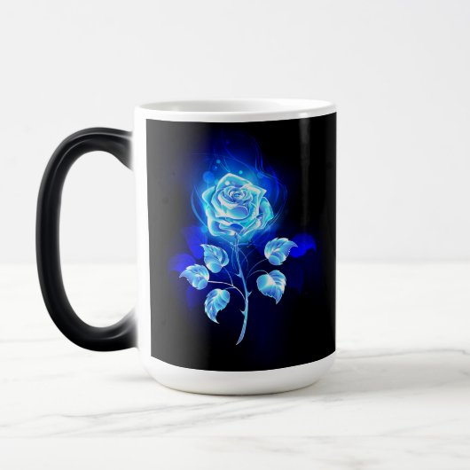 Mug Magique Rose bleu brûlant (Gauche)