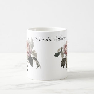 Mug Magique Rose de chou rose dessinée à la main (PERSONNALISE