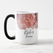 Mug Magique Rose de corail moderne Floral Bride Mariage (Gauche)