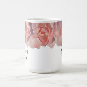 Mug Magique Rose de corail moderne Floral Bride Mariage (Centre)